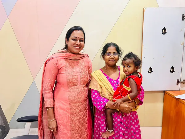 Happy family at Dr. Niveditha's clinic